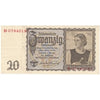 Germany 1939 20 Reichsmark Note, AU