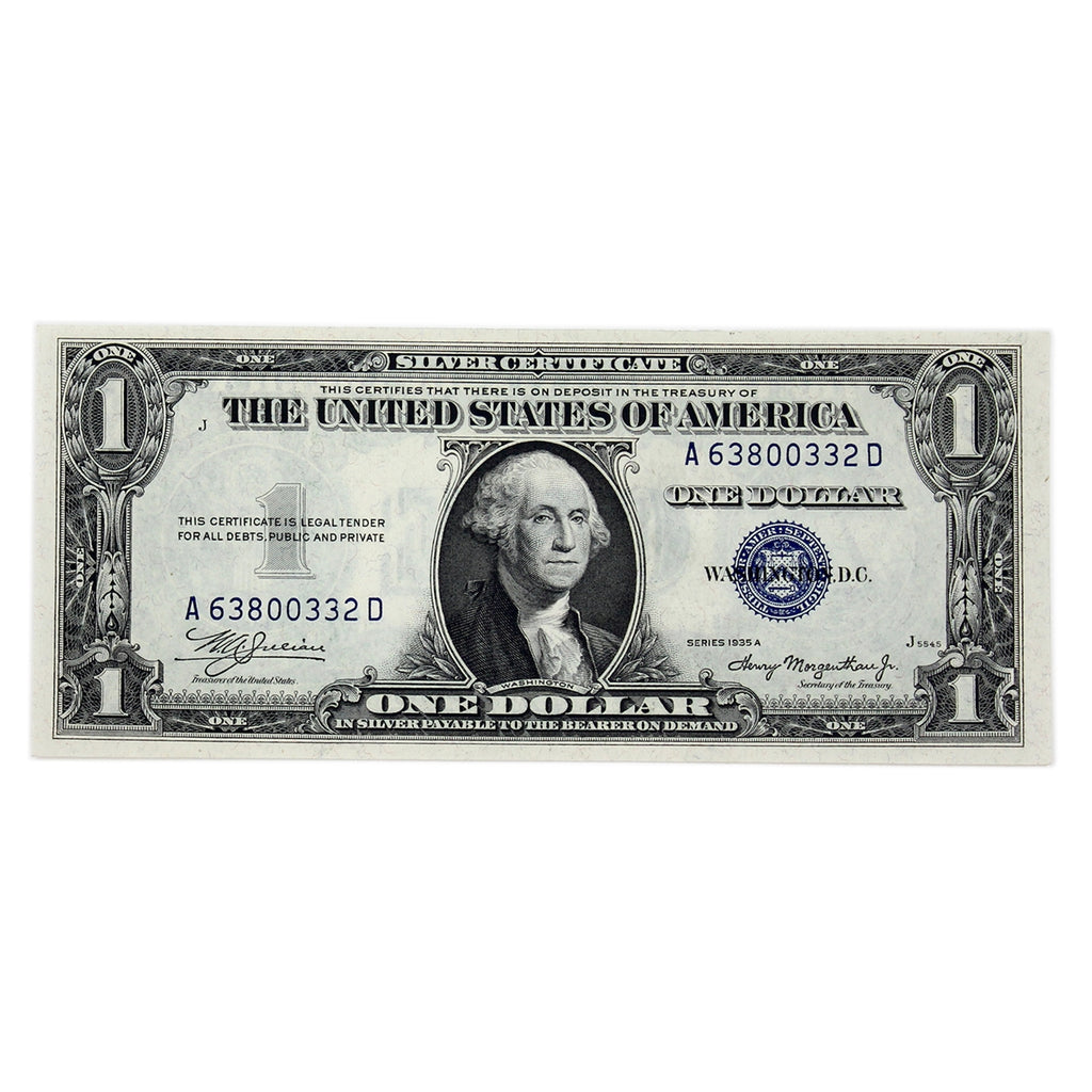 USA 1935A $1 Note, FR #1608, Julian-Morgenthau, Silver Certificate, CUNC