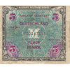 Germany 1944 5 Mark Note, 9 Digit with F, VF (tear)