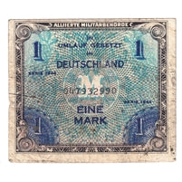 Germany 1944 1 Mark Note, With F, F (Soiled)