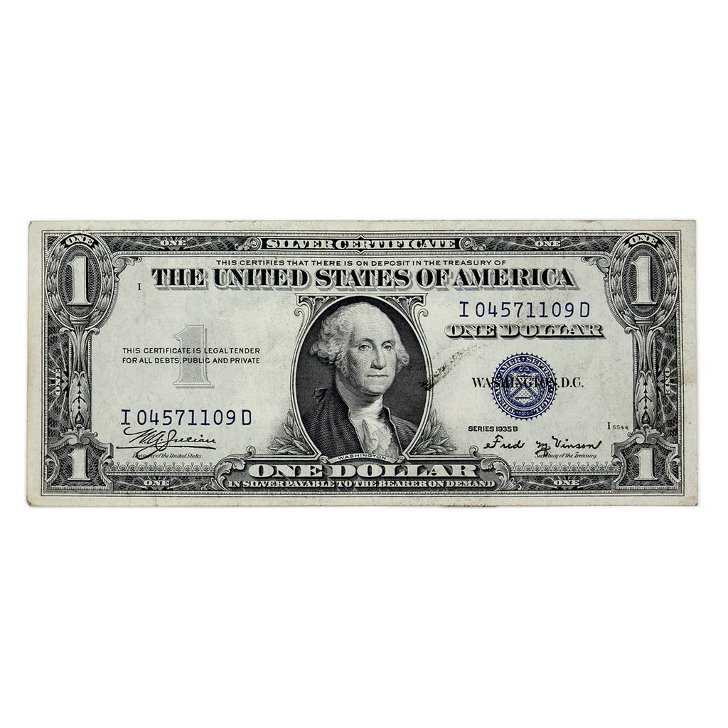 USA 1935B $1 Note, FR #1611, Julian-Vinson, Silver Certificate, VF-EF