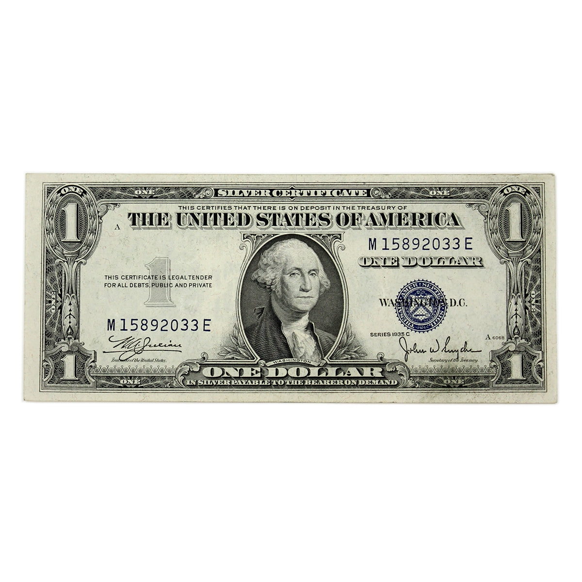 USA 1935C $1 Note, FR #1612, Julian-Snyder, Silver Certificate, EF