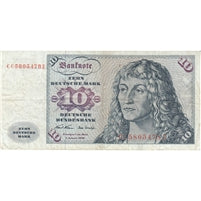 Germany 1970 10 Deutsche Mark Note, VF