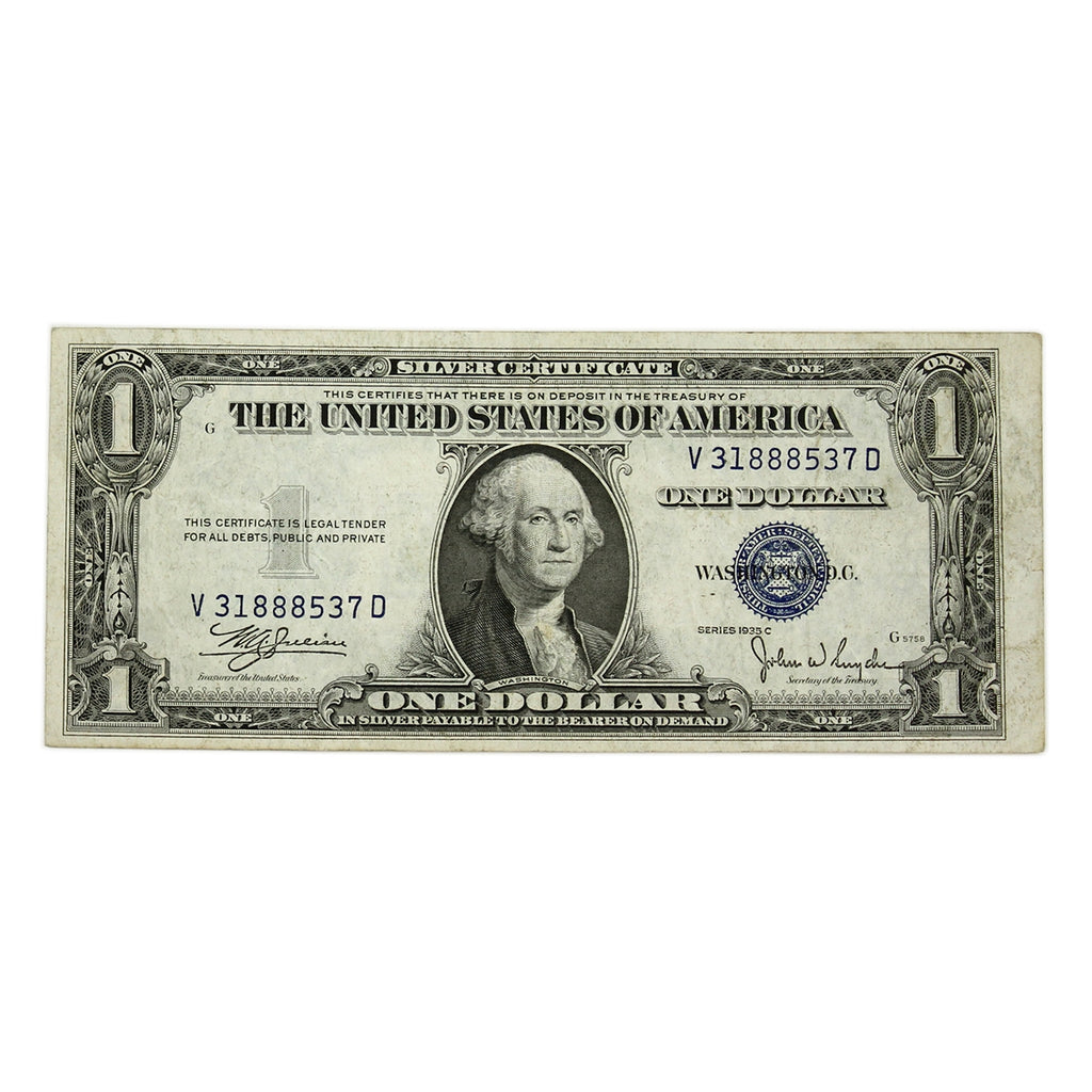 USA 1935C $1 Note, FR #1612, Julian-Snyder, Silver Certificate, VF
