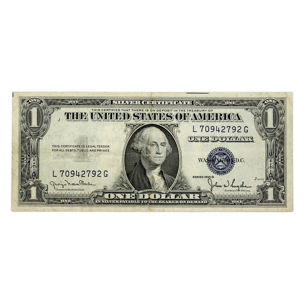 USA 1935D $1 Note, FR #1613, Clark-Snyder, Silver Certificate, VF-EF