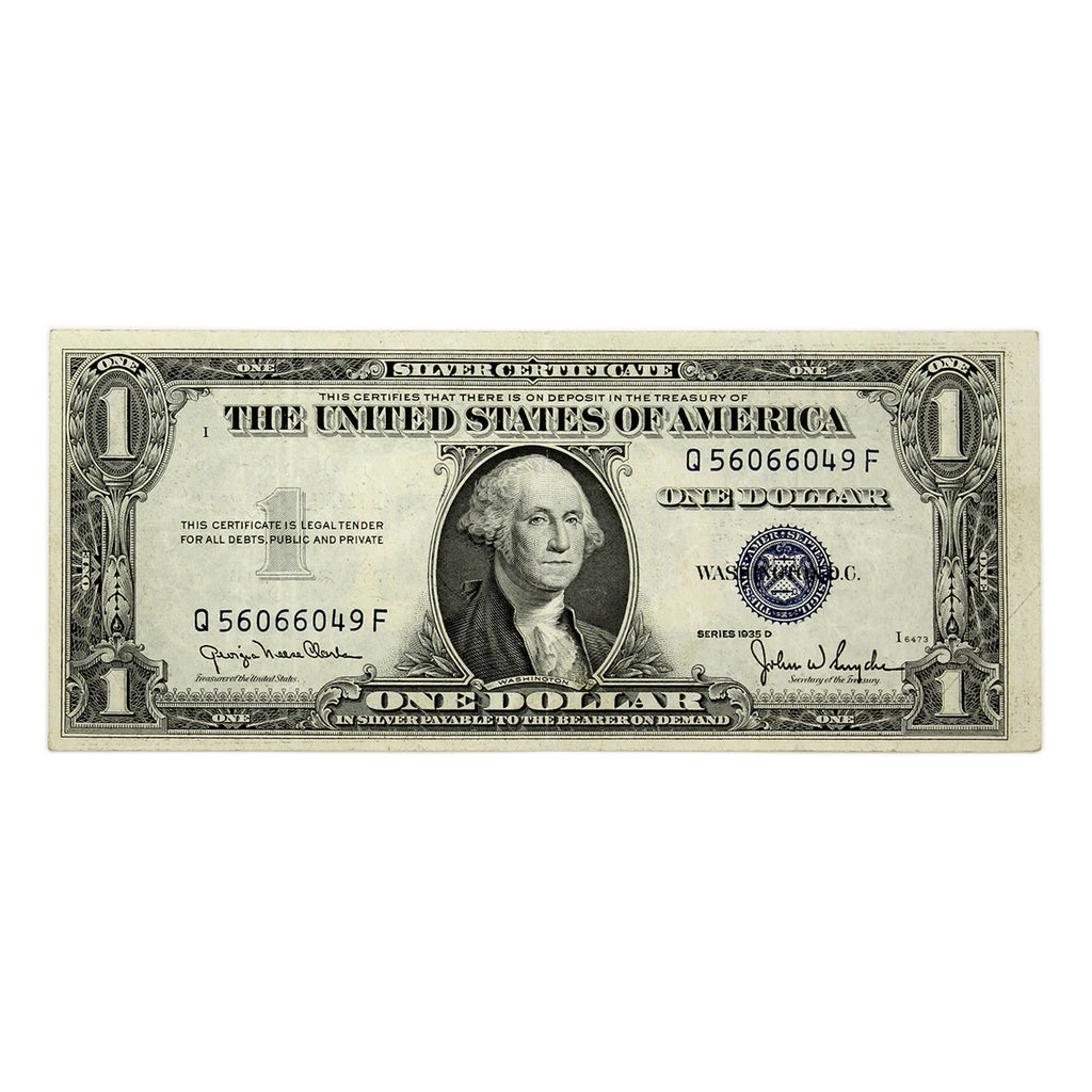 USA 1935D $1 Note, FR #1613, Clark-Snyder, Silver Certificate, VF