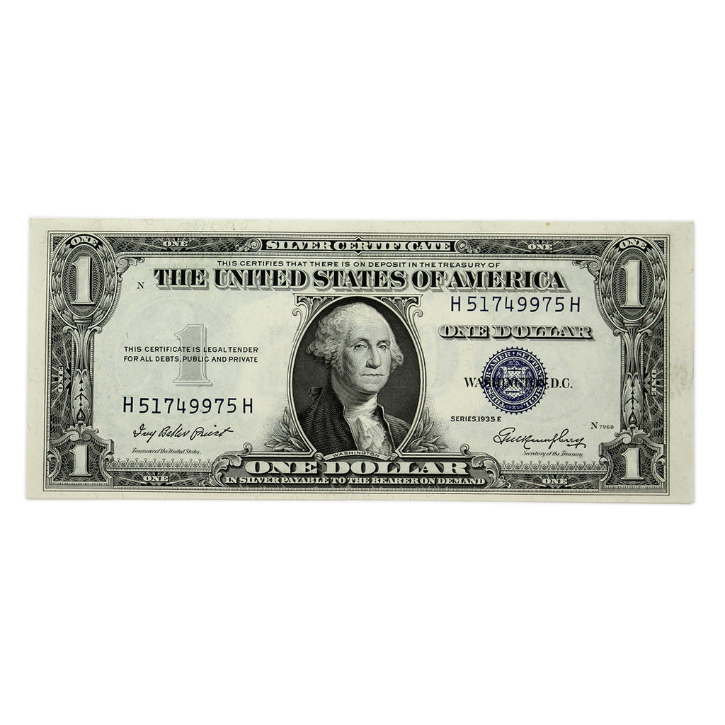 USA 1935E $1 Note, FR #1614, Priest-Humphrey, Silver Certificate, AU-UNC