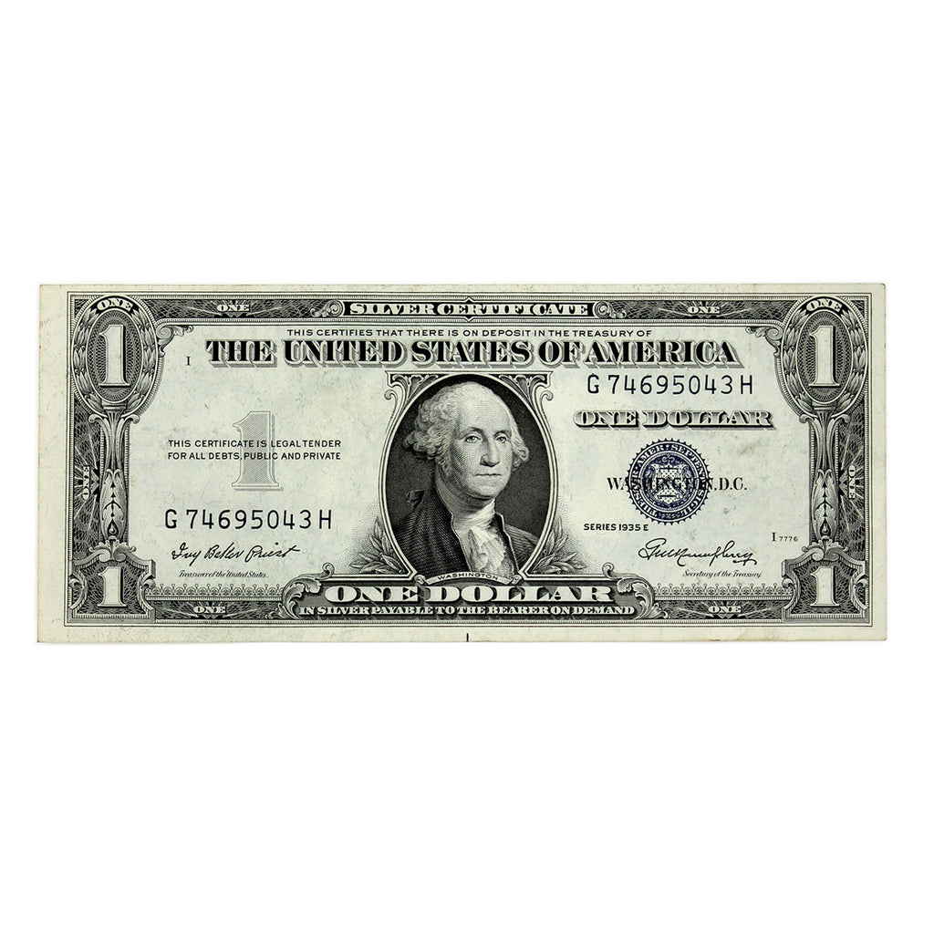 USA 1935E $1 Note, FR #1614, Priest-Humphrey, Silver Certificate, EF