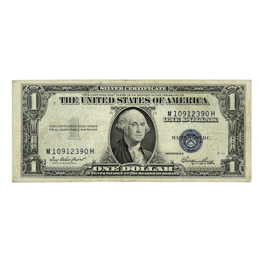 USA 1935E $1 Note, FR #1614, Priest-Humphrey, Silver Certificate, VF