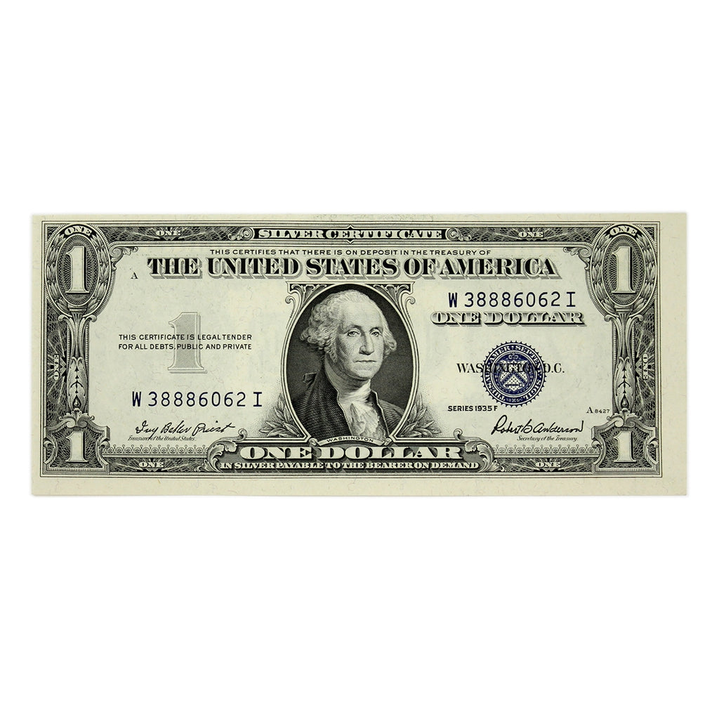 USA 1935F $1 Note, FR #1615, Priest-Anderson, Silver Certificate, EF