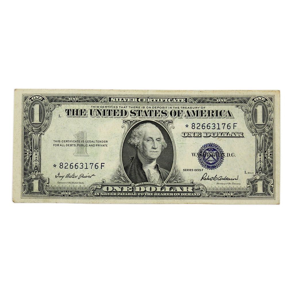 USA 1935F $1 Note, FR #1615*, Priest-Anderson, Silver Certificate, Star Note, VF