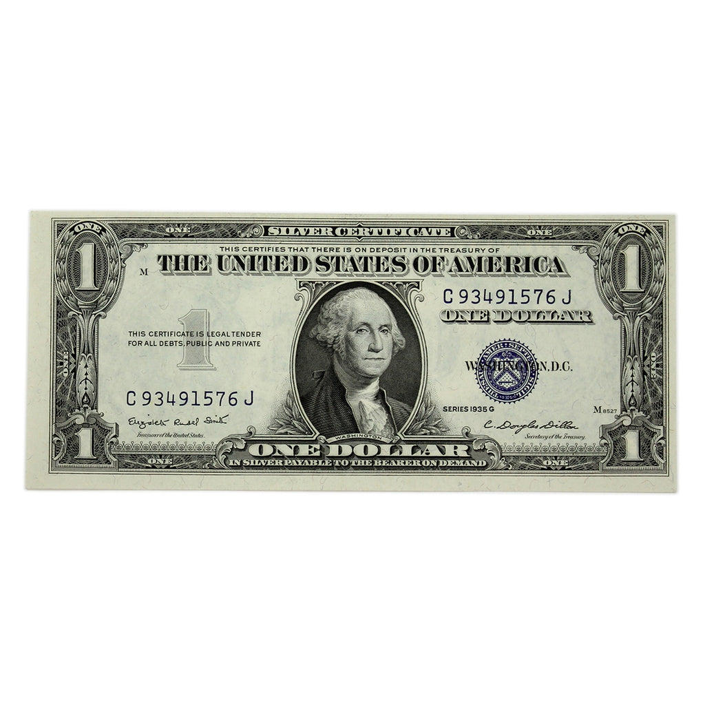 USA 1935G $1 Note, FR #1616, Smith-Dillon, Silver Certificate, UNC