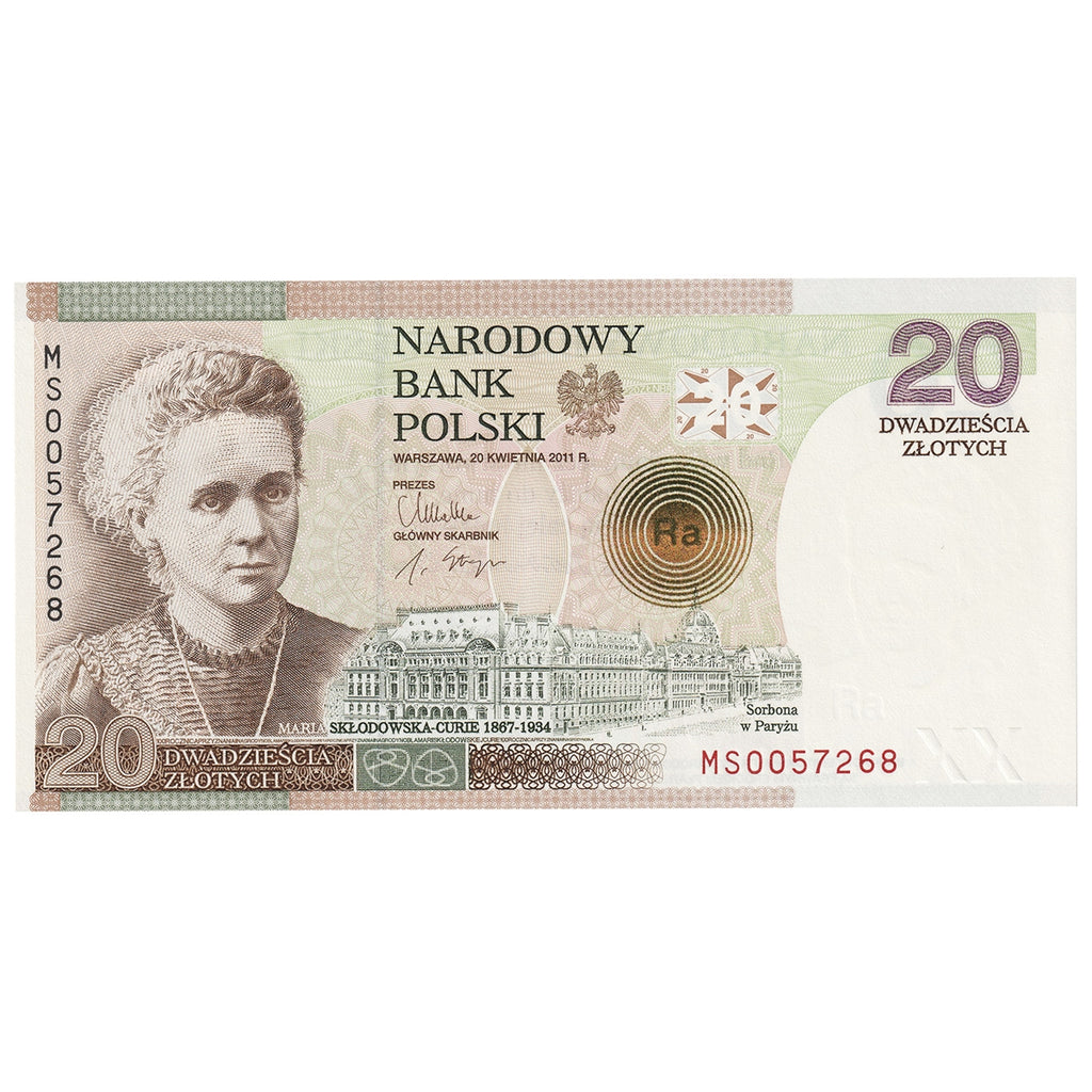 Poland 2011 20 Zlotych Note, Pick #A184, UNC