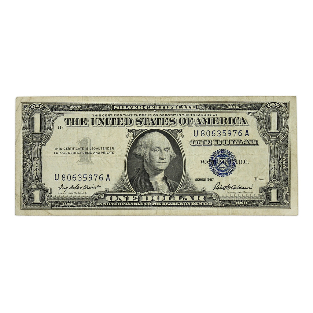 USA 1957 $1 Note, FR #1619, Priest-Anderson, Silver Certificate, VF