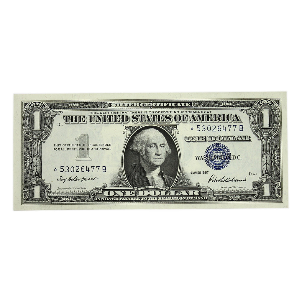 USA 1957 $1 Note, FR #1619*, Priest-Anderson, Silver Certificate, Star Note, UNC