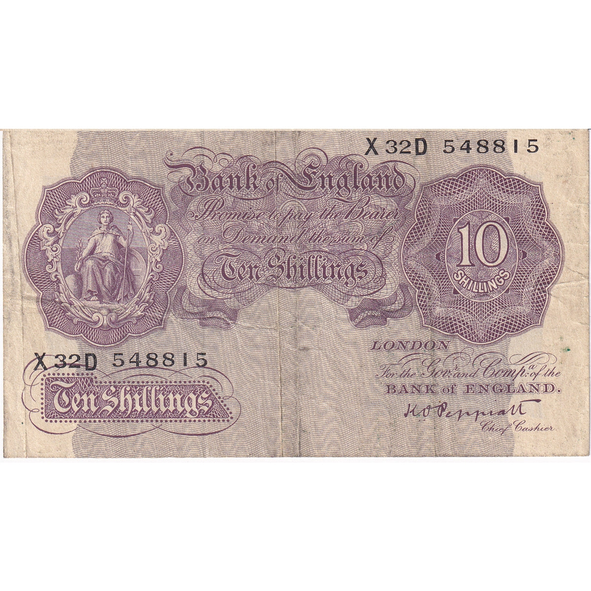 Great Britain 1940 10 Shilling Note, VF