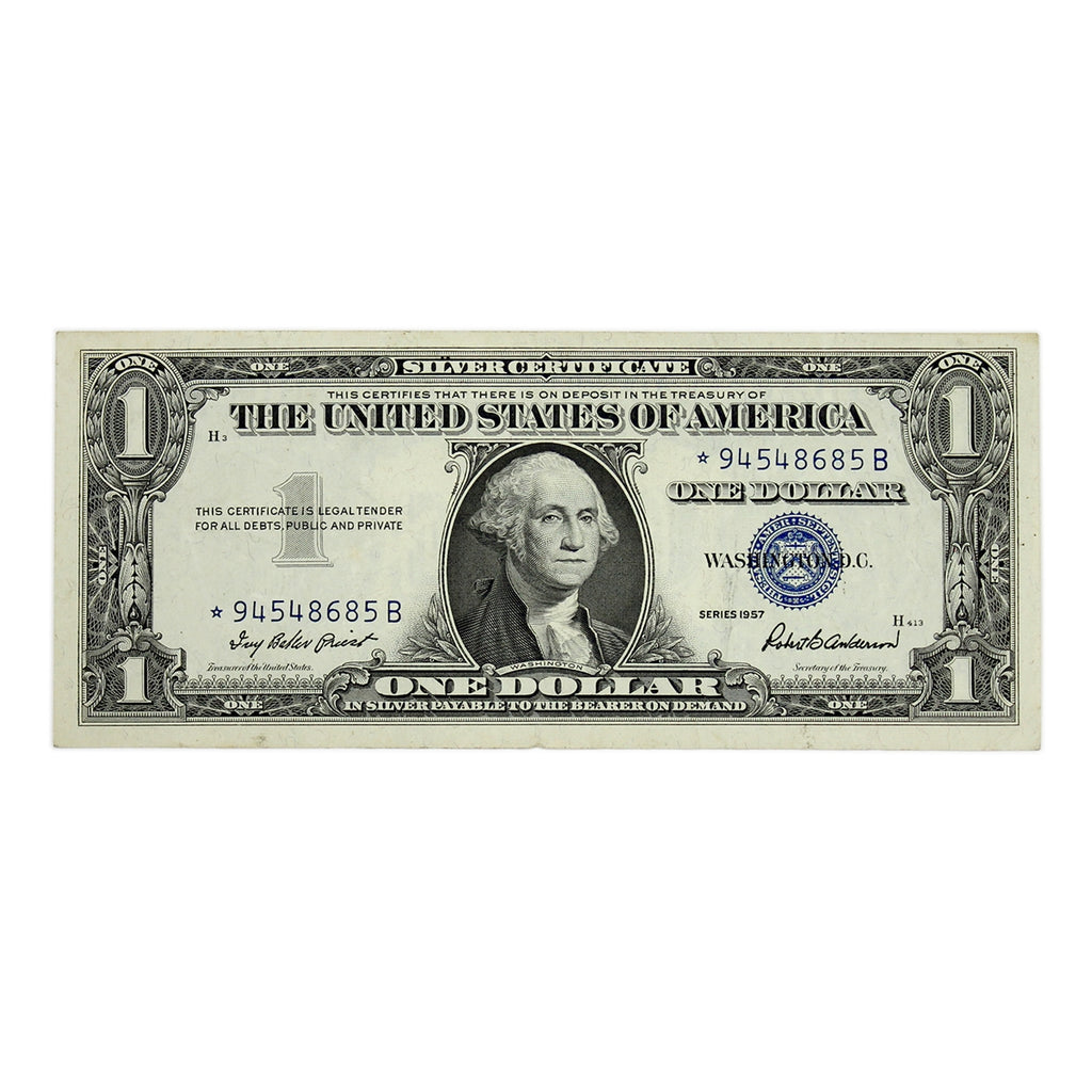USA 1957 $1 Note, FR #1619*, Priest-Anderson, Silver Certificate, Star Note, VF-EF
