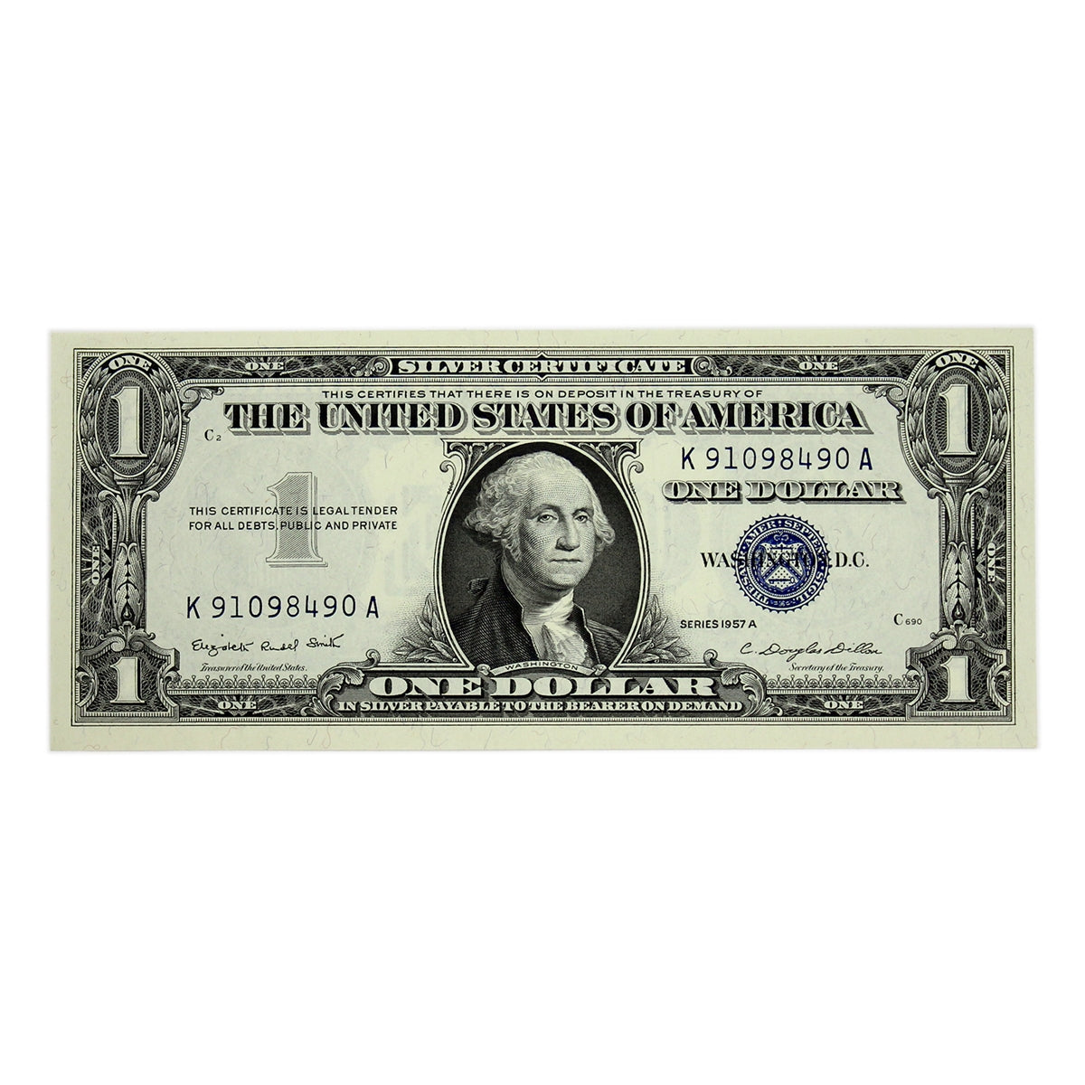 USA 1957A $1 Note, FR #1620, Smith-Dillon, Silver Certificate, CUNC