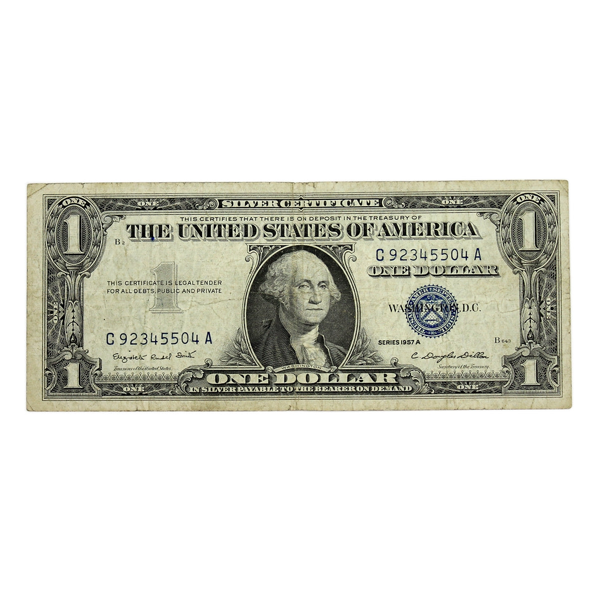 USA 1957A $1 Note, FR #1620, Smith-Dillon, Silver Certificate, F