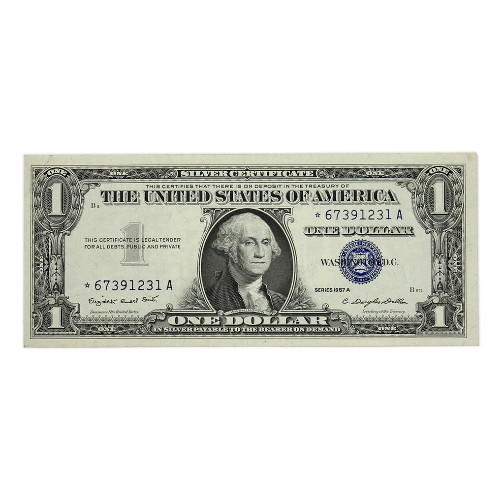 USA 1957A $1 Note, FR #1620*, Smith-Dillon, Silver Certificate, Star Note, VF-EF