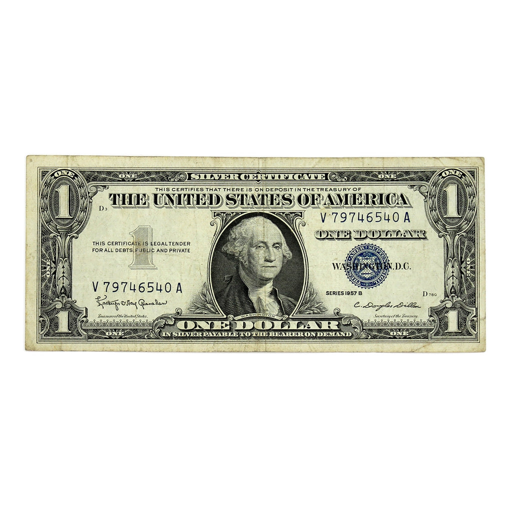 USA 1957B $1 Note, FR #1621, Granahan-Dillon, Silver Certificate, VF