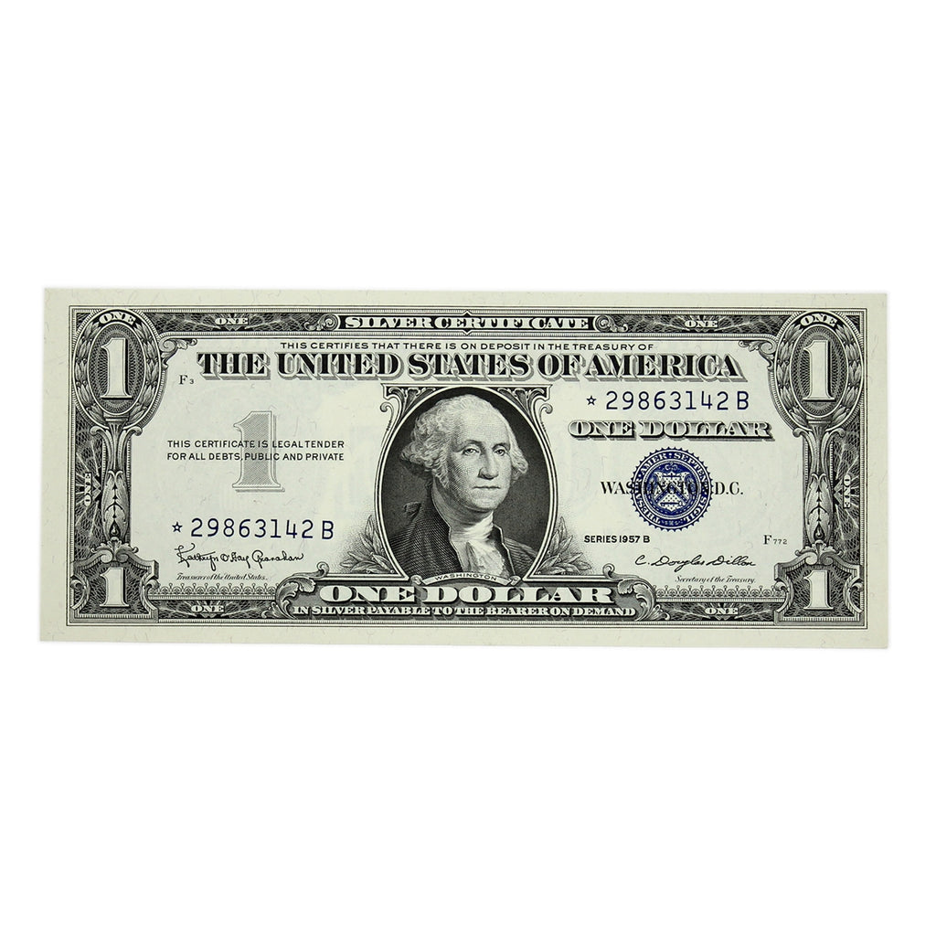 USA 1957B $1 Note, FR #1621*, Granahan-Dillon, Silver Certificate, Star Note, UNC