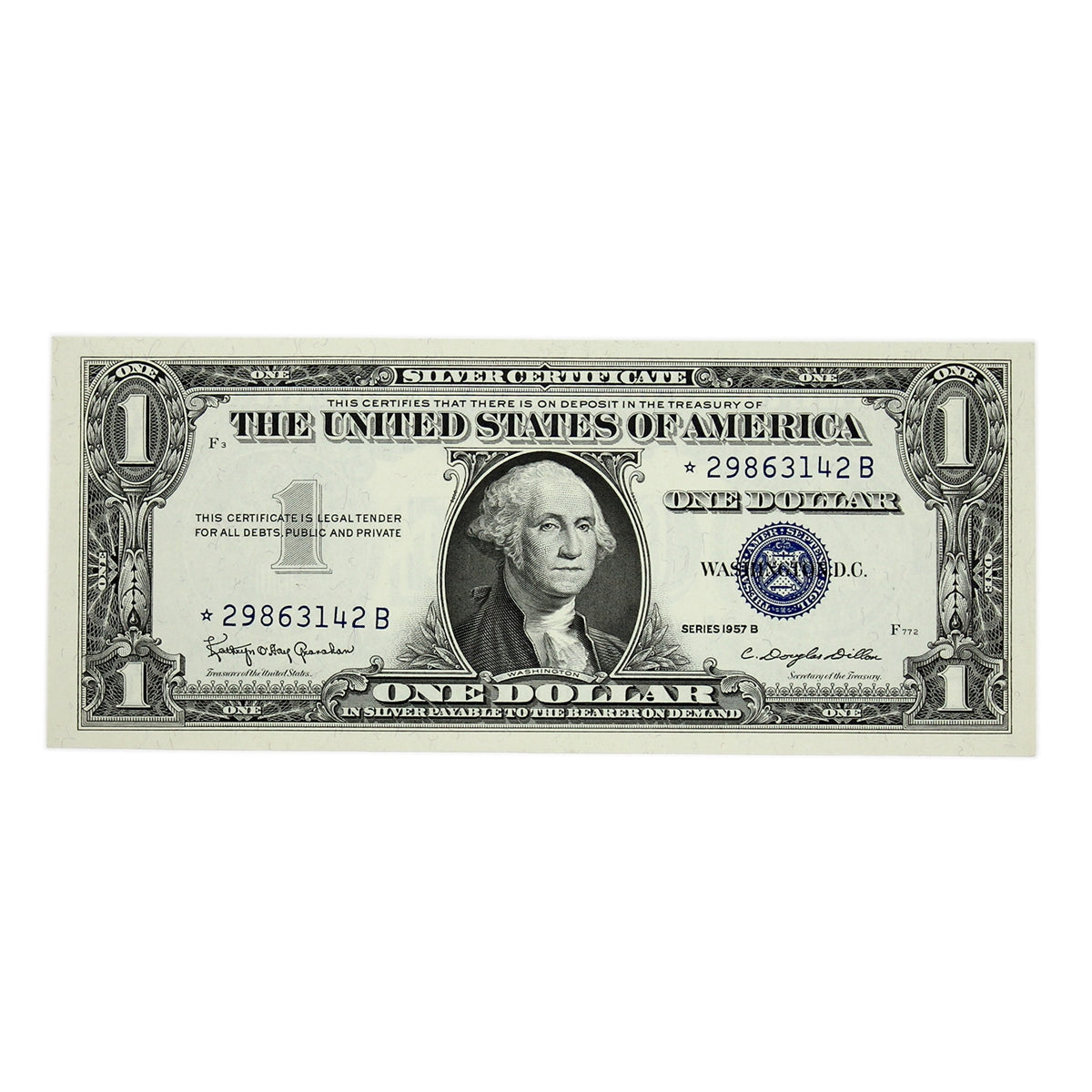 USA 1957B $1 Note, FR #1621*, Granahan-Dillon, Silver Certificate, Star Note, UNC