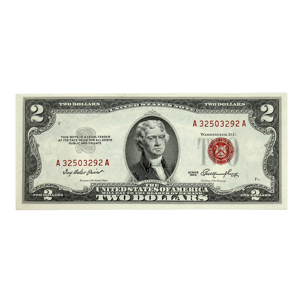 USA 1953 $2 Note, FR #1509, Priest-Humphrey, EF-AU
