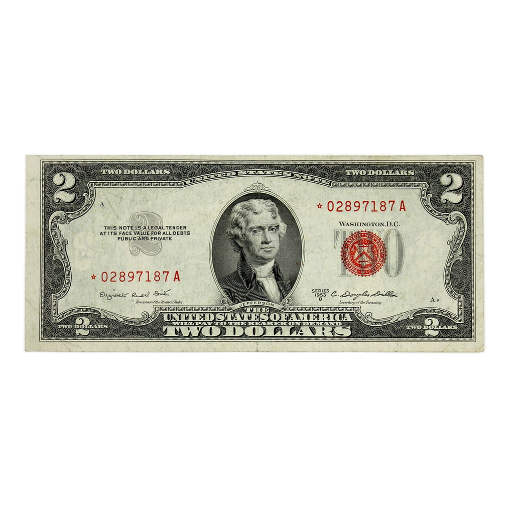 USA 1953B $2 Note, FR #1511*, Smith-Dillon, Star Note, VF-EF