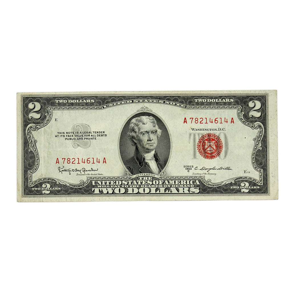 USA 1953C $2 Note, FR #1512, Granahan-Dillon, VF
