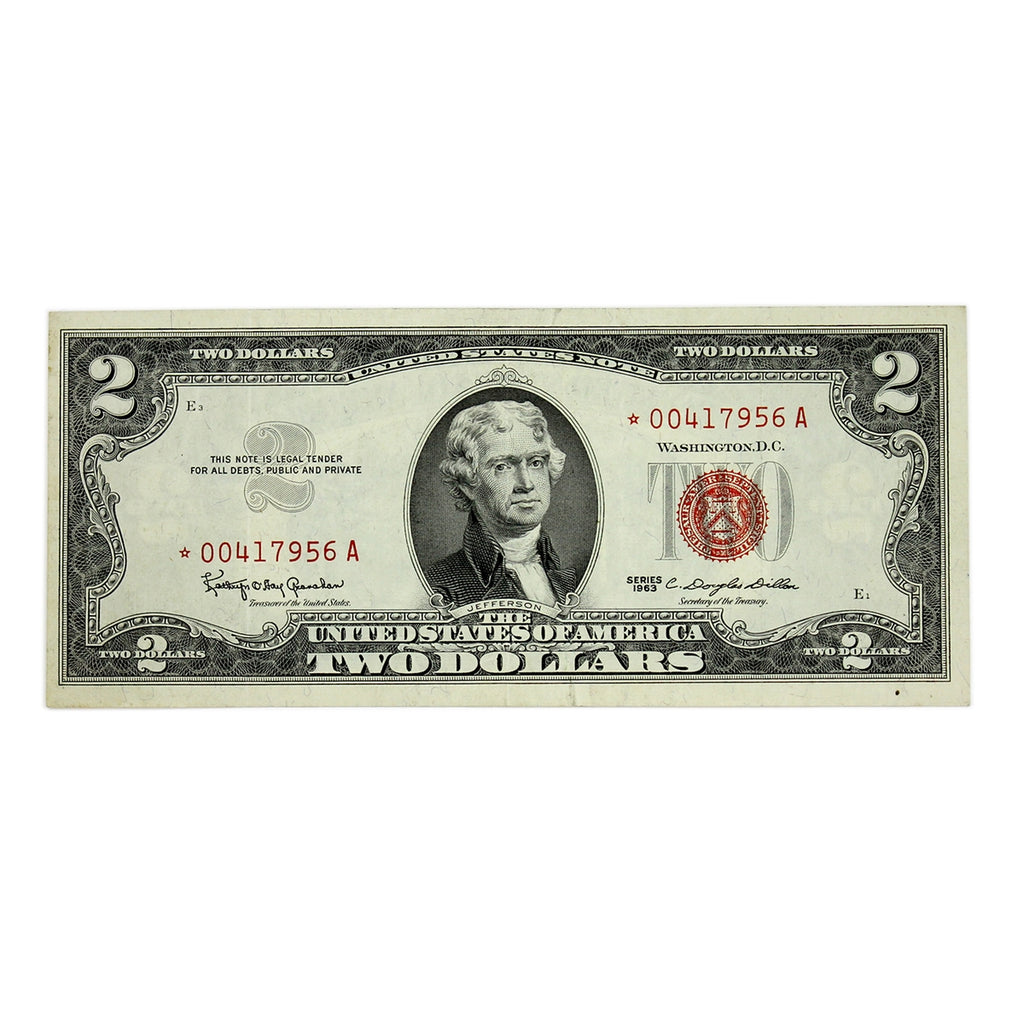 USA 1963 $2 Note, FR #1513*, Granahan-Dillon, Star Note, VF-EF
