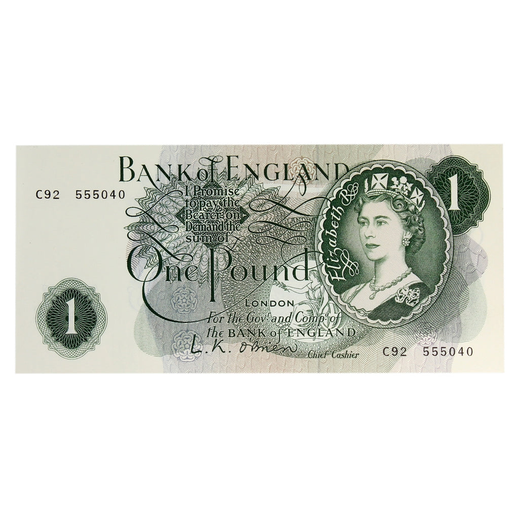 Great Britain 1960 1 Pound Note, BE59c, EF-AU