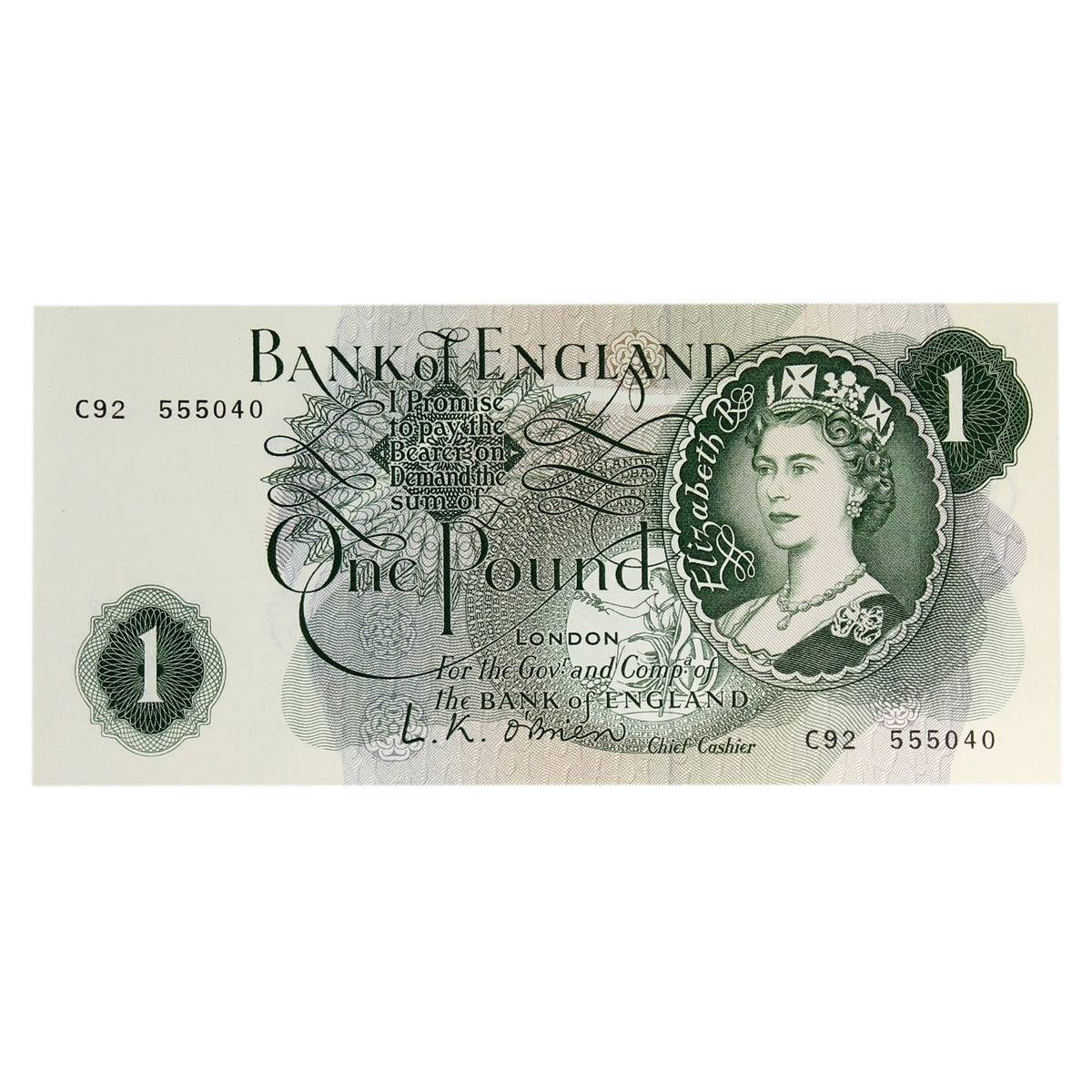 Great Britain 1960 1 Pound Note, BE59c, EF-AU