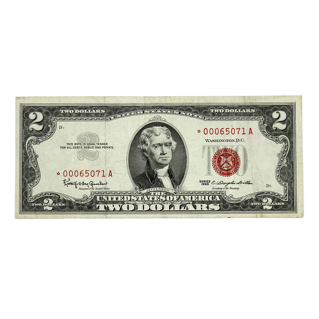 USA 1963 $2 Note, FR #1513*, Granahan-Dillon, Star Note, VF