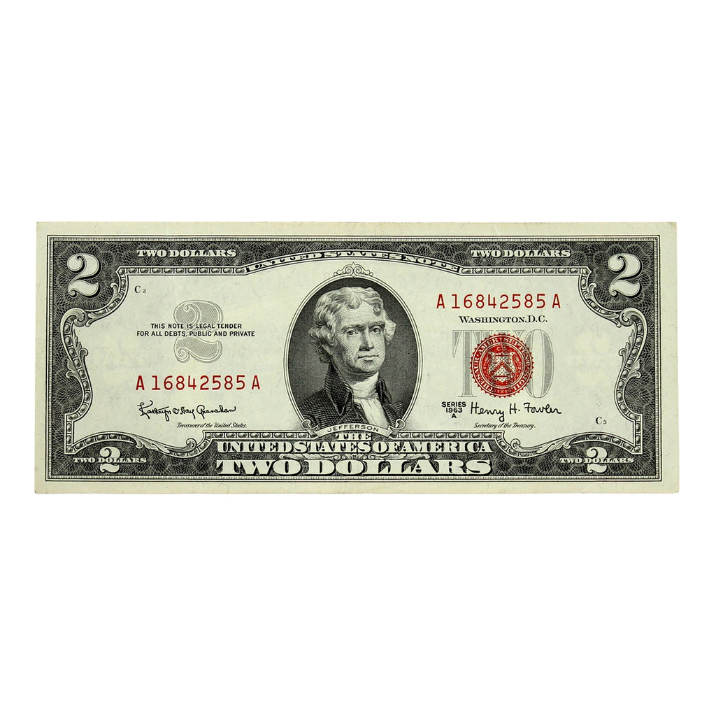 USA 1963A $2 Note, FR #1514, Grahahan-Dowler, VF-EF
