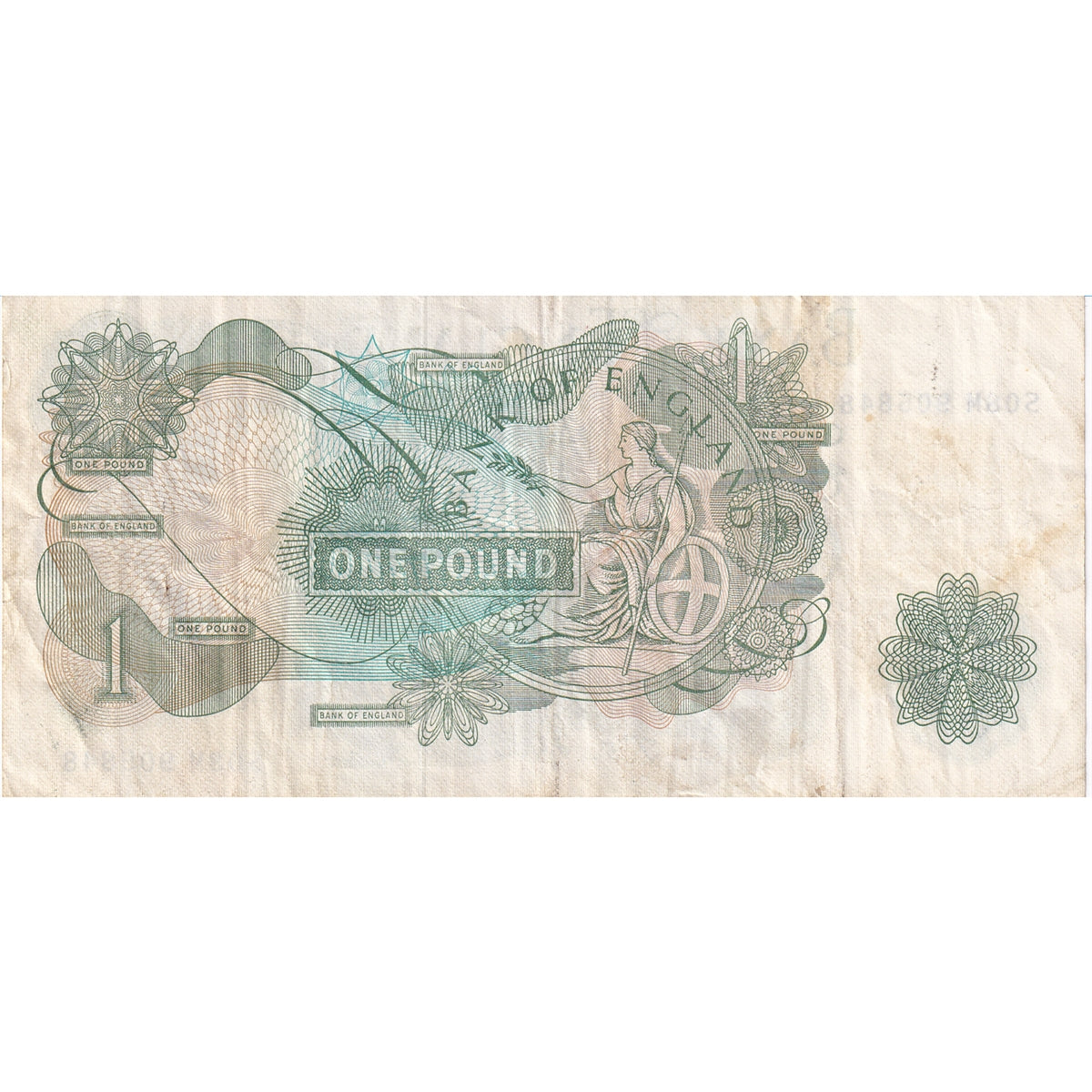 Great Britain 1967 1 Pound Note, S-M, VF