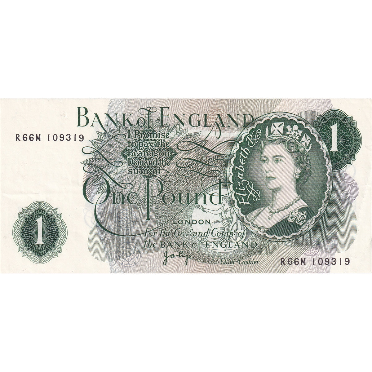Great Britain 1970 1 Pound Note, R-M, EF-AU