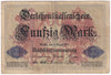 Germany 1914 50 Mark Note, Pick #49a 6 Digit, VG