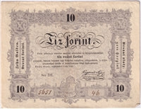 Hungary 1848 10 Forint Note, Pick #S117, VF-EF