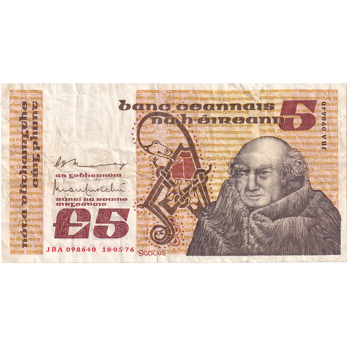 Ireland Note 1976-77 5 Pounds, VF