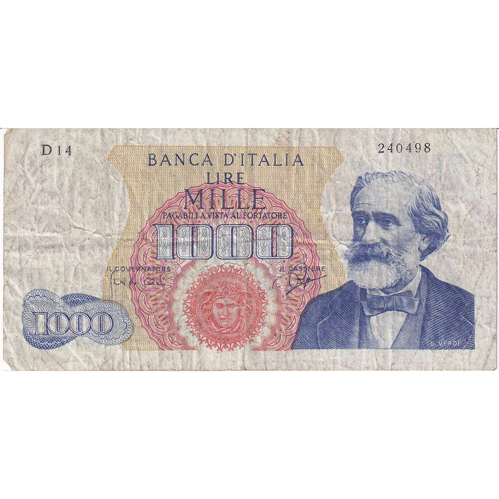 Italy Note 1962 1000 Lire, F