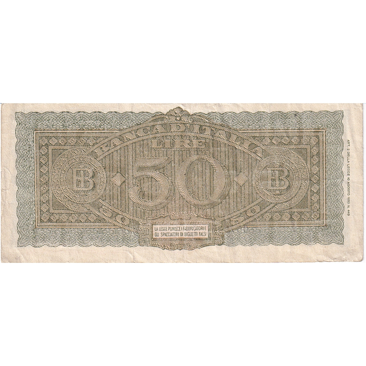 Italy Note 1944 50 Lire, VF