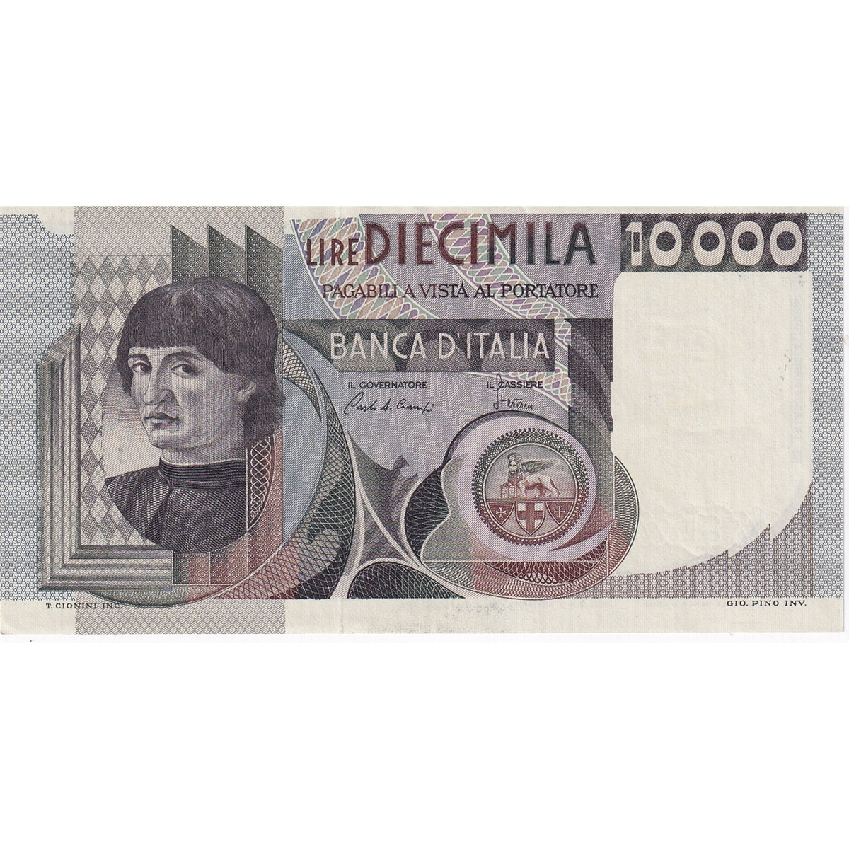 Italy Note 1982 10000 Lire, AU