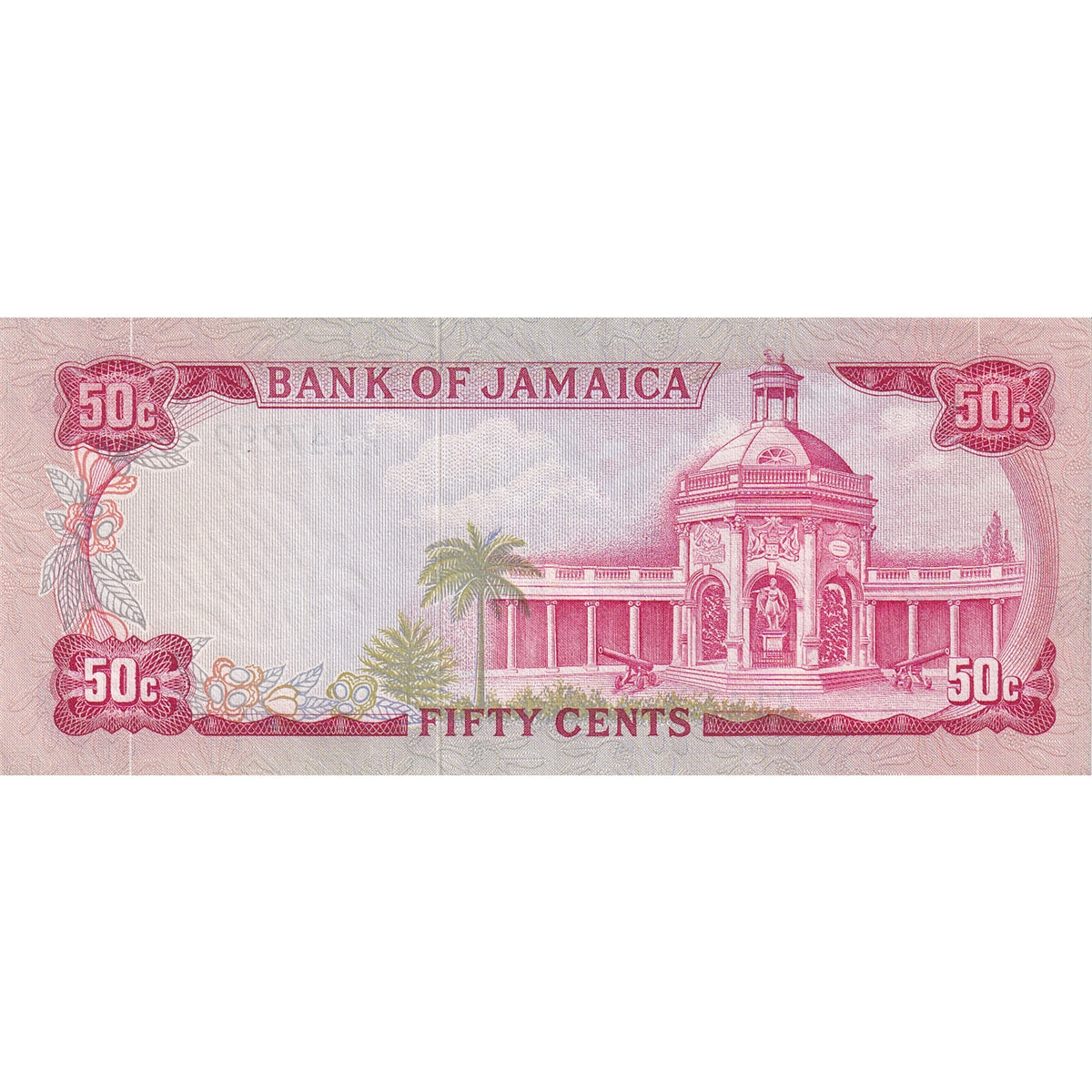 Jamaica Note 1970 50 Cents, UNC