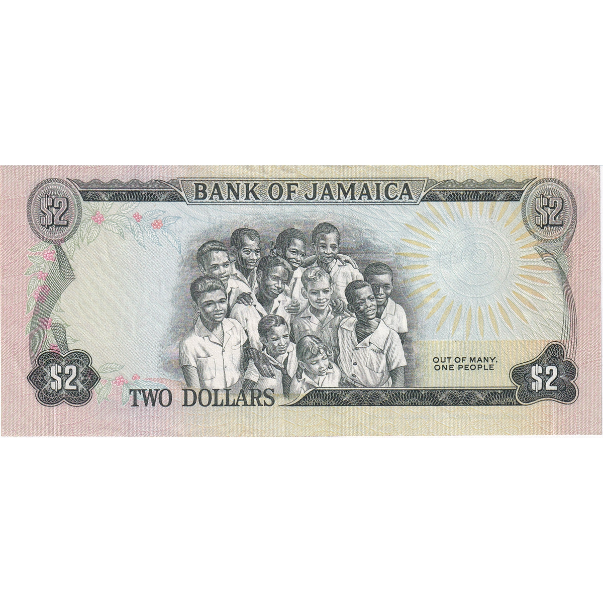 Jamaica Note 1970 2 Dollars, AU