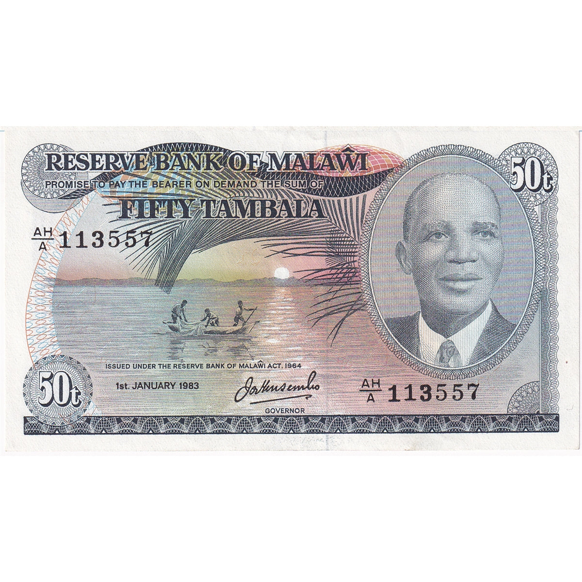 Malawi Note 1983 50 Tambala, UNC