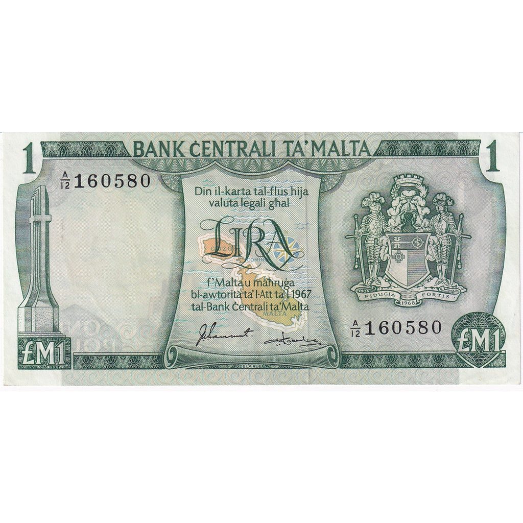 Malta Note 1967 1 Lira, EF-AU