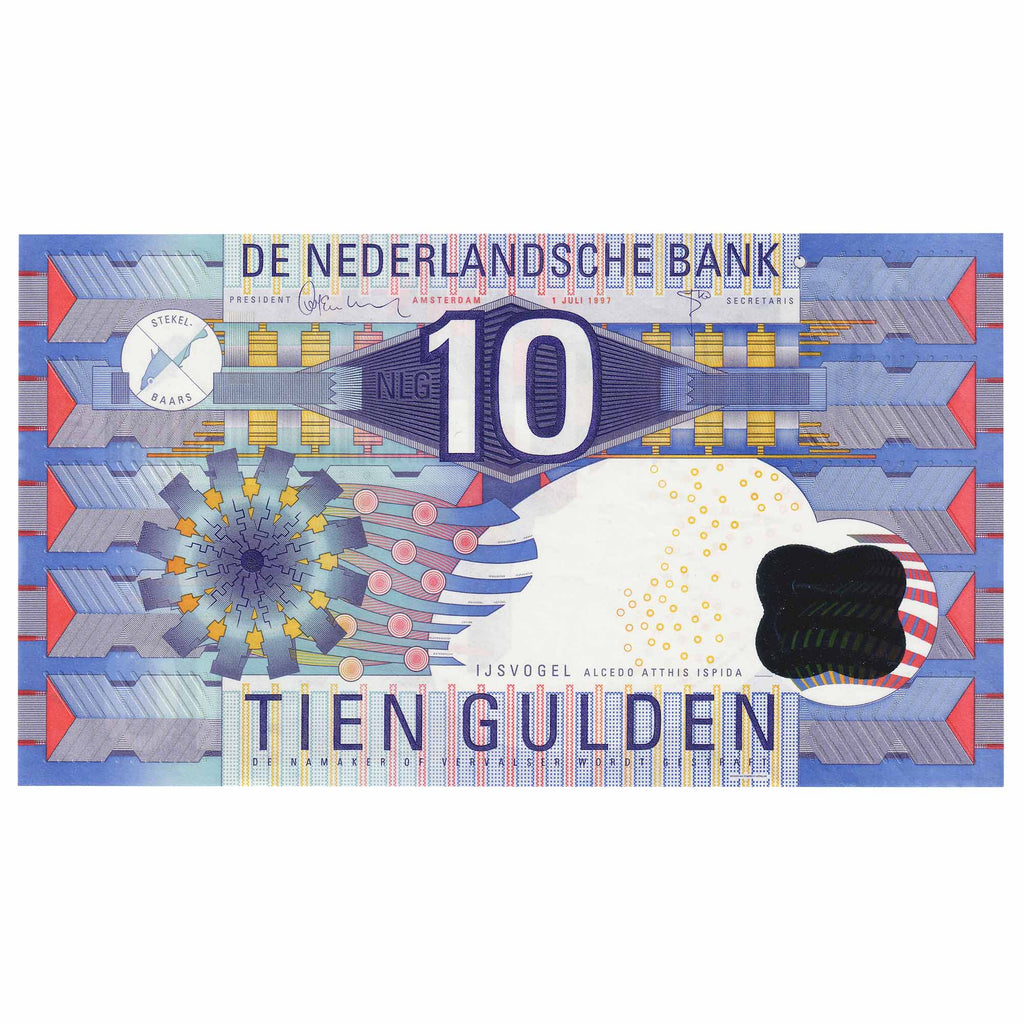 Netherlands 1997 10 Gulden Note, Pick #99, UNC