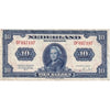 Netherlands 1943 10 Gulden Note, Pick #66, EF
