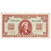 Netherlands 1945 1 Gulden Note, Pick #70, EF-AU